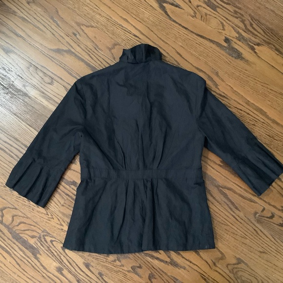 CAbi Cosette Black Ruffle Collar Shimmer Blazer Jacket Metallic S… - Picture 2 of 6